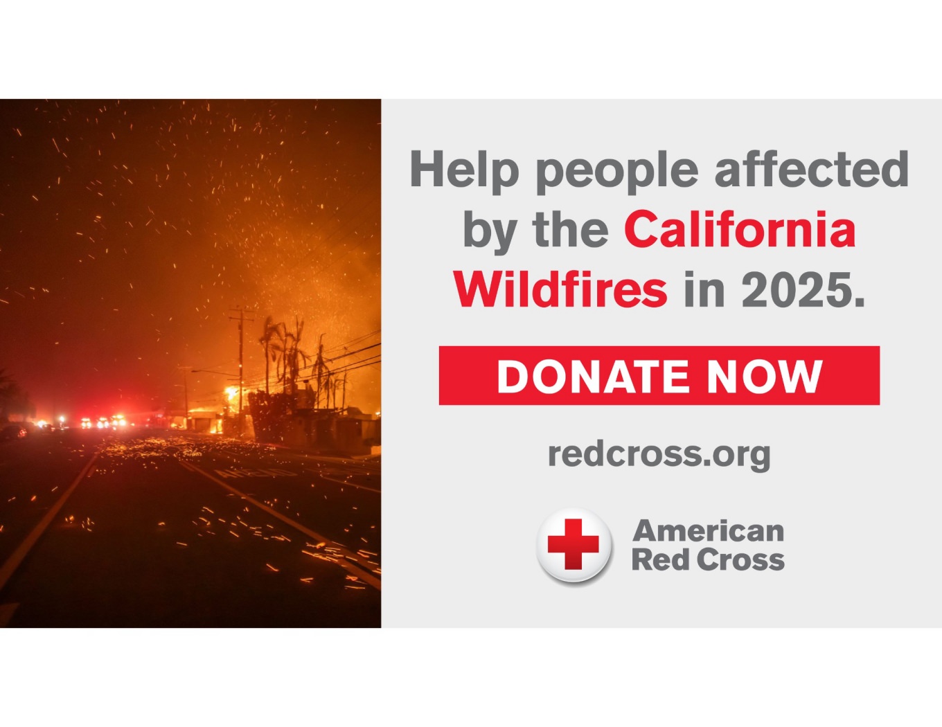 Donate now to the American Red Cross to help those affected by California wildfires